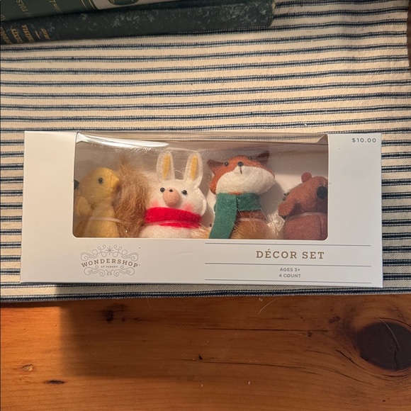 NWT 4pc Felt Woodland Animal Christmas Figurine Set - Wondershop - Picture 2 of 4